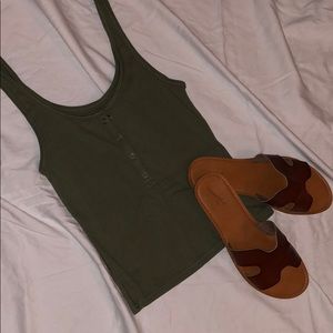 A&F ribbed button tank